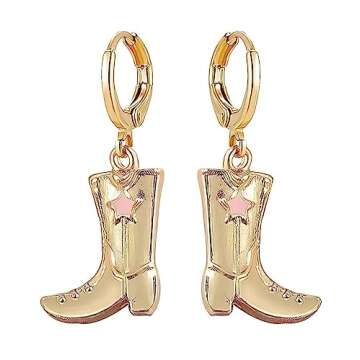 MOEPAPA Western Cowgirl Boot Earrings Cowgboy Dangle Drop earrings for women