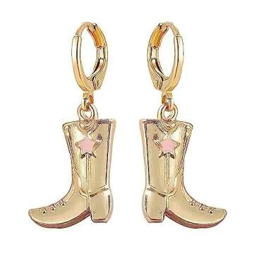 MOEPAPA Western Cowgirl Boot Earrings Cowgboy Dangle Drop earrings for women