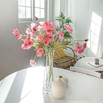 Kamang Artificial Silk Poppy Flowers for Home Decor
