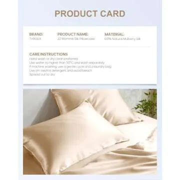 THXSILK 100% Mulberry Silk Pillowcases Set of 2 for Hair and Skin