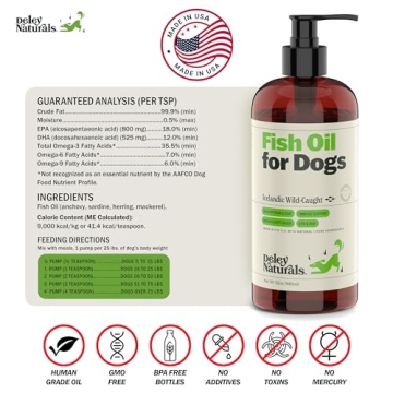 Deley Naturals Fish Oil for Dogs - Omega 3 Supplements