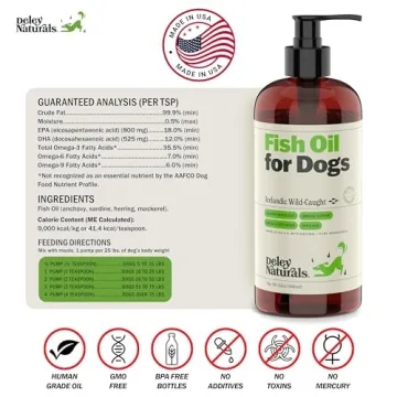 Deley Naturals Fish Oil for Dogs - Omega 3 Supplements