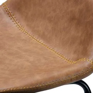 Cortesi Home Ava Counterstools in Saddle Brown faux Leather, 25" High,CH-CS624959