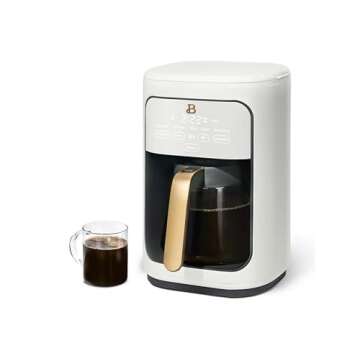 GenericBeautiful 14 Cup Programmable Touchscreen Coffee Maker by Drew Barrymore (White), 17.44 x 12.95 x 10.78 Inches, 19017