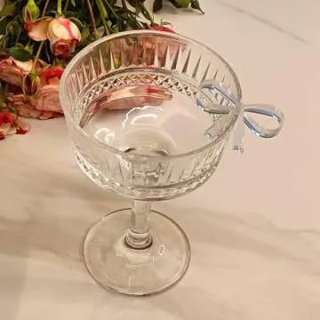 XIAOYUE Set of 20 Transparent Bow Drink Tag,Bowknot Drink Tag for Wedding Bridal Shower Decor, Engagement Party Decor (Clear)