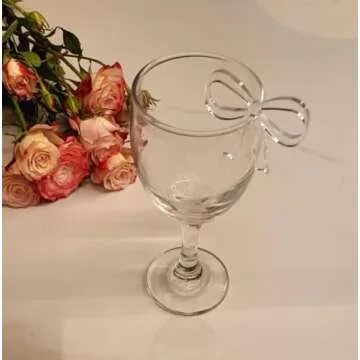 XIAOYUE Set of 20 Transparent Bow Drink Tag,Bowknot Drink Tag for Wedding Bridal Shower Decor, Engagement Party Decor (Clear)