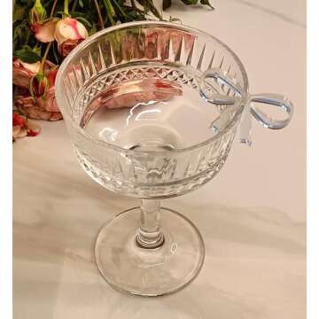 XIAOYUE Set of 20 Transparent Bow Drink Tag,Bowknot Drink Tag for Wedding Bridal Shower Decor, Engagement Party Decor (Clear)