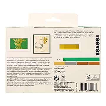 Reeves Acrylic Paint Set - Pigmented Colors for Hobbyists, Artists & Beginners - 4 Pack Assorted Met...