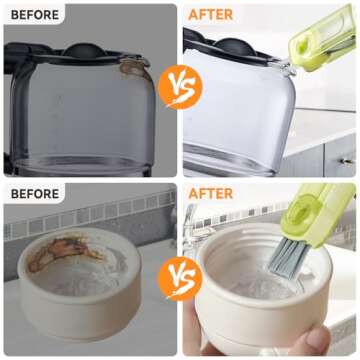 3 in 1 Cup Lid Gap Cleaning Brush Set, Multifunctional Bottle Cleaning Brush, Silicone Cup Lid Gap Cleaner, Home Kitchen Crevice Cleaning Tools (Multicolored)