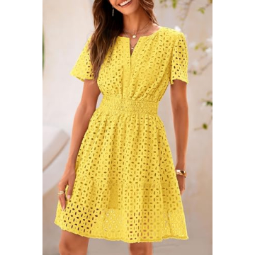 PRETTYGARDEN Women's Summer Lace Dress - V-Neck A-Line Style
