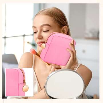 Kacctyen 12 Pcs Mini Makeup Bag Nylon Small Pouch for Purse Mini Square Nylon Pouch with Zipper Small Cosmetic Travel Makeup Bag Purse Organizer for Women(Fresh Color,Regular)