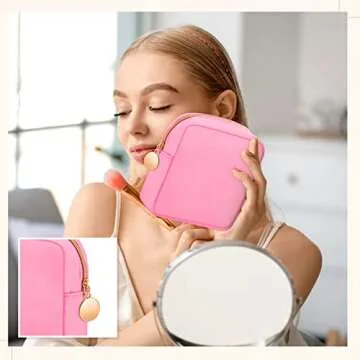 Kacctyen 12 Pcs Mini Makeup Bag Nylon Small Pouch for Purse Mini Square Nylon Pouch with Zipper Small Cosmetic Travel Makeup Bag Purse Organizer for Women(Fresh Color,Regular)