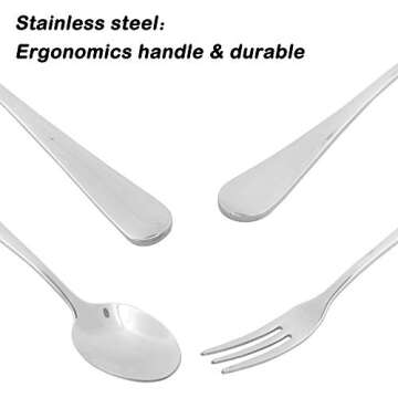 Set of 16 Demitasse Espresso Spoon (4 inch) and Stainless Steel Forks (4.8 inch), DaKuan Mini Coffee...