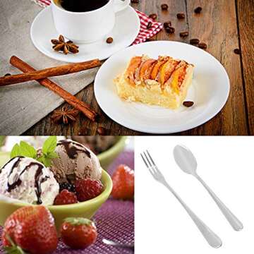 Set of 16 Demitasse Espresso Spoon (4 inch) and Stainless Steel Forks (4.8 inch), DaKuan Mini Coffee Spoons & Cake Forks for Dessert, Tea, Appetizer