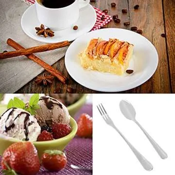 Set of 16 Demitasse Espresso Spoon (4 inch) and Stainless Steel Forks (4.8 inch), DaKuan Mini Coffee Spoons & Cake Forks for Dessert, Tea, Appetizer