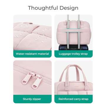 BAGSMART Gym Bag for Women, 29L Puffer Travel Bag Duffle Bag for Travel with Laptop Compartment, Weekender Bags for Women, Carry On Duffel Bag Personal Item Bag