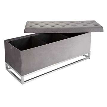 Inspire Me! Home Décor Jessica Bench with Storage and Glam Design