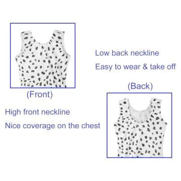 Domusgo Gymnastics Leotards for Girls 2t 3t Shiny 3D Print Black Dot One-Piece Biketard with Shorts