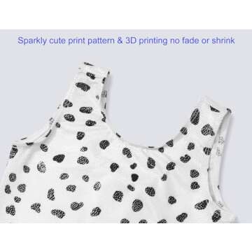 Domusgo Gymnastics Leotards for Girls 2t 3t Shiny 3D Print Black Dot One-Piece Biketard with Shorts