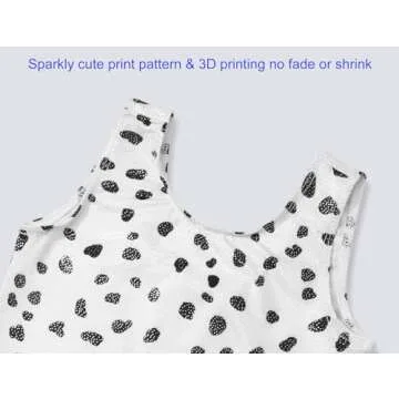 Domusgo Gymnastics Leotards for Girls 2t 3t Shiny 3D Print Black Dot One-Piece Biketard with Shorts