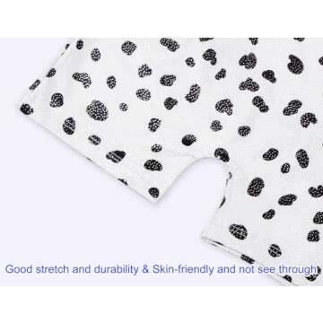 Domusgo Gymnastics Leotards for Girls 2t 3t Shiny 3D Print Black Dot One-Piece Biketard with Shorts