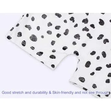 Domusgo Gymnastics Leotards for Girls 2t 3t Shiny 3D Print Black Dot One-Piece Biketard with Shorts