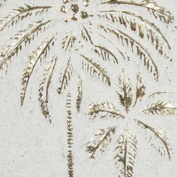 Deco 79 Metal Tree Home Wall Decor Relief Palm Wall Sculpture with Gold Detailing, Wall Art 14" x 1" x 33", Gold