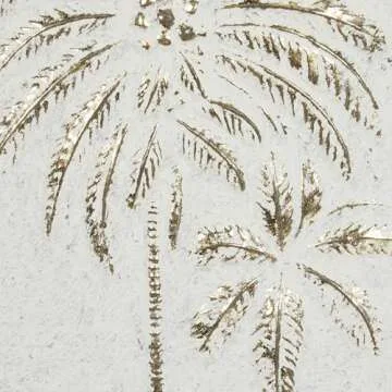 Deco 79 Metal Tree Home Wall Decor Relief Palm Wall Sculpture with Gold Detailing, Wall Art 14" x 1" x 33", Gold