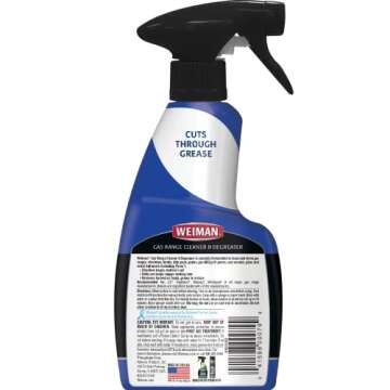 Weiman Heavy Duty Gas Range & Stove Top Cleaner and Degreaser - 2 Pack, 24 Ounces with MicroFiber Cl...