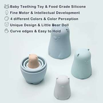 OESSUF Nesting Dolls | Fun Russian Silicone Plush Stackers | Educational Matryoshka Doll Toy | Perfe...