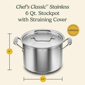 Cuisinart 6 Qt Stainless Steel Pasta Pot with Strainer Lid