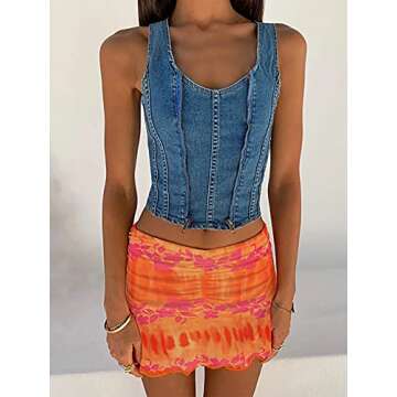 SAFRISIOR Women Ruched Ruffle High Waisted Mini Skirt