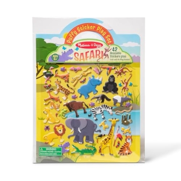 Melissa & Doug Safari Puffy Sticker Play Set - 42 Stickers