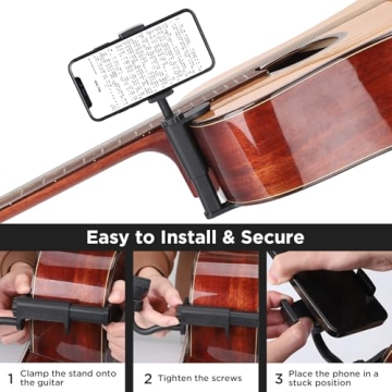 Facmogu 360° Rotatable Guitar Phone Holder for Musicians