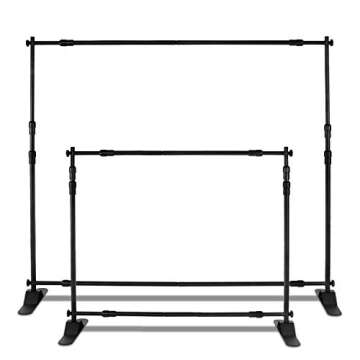 Photo Backdrop Stand - Heavy Duty Banner Holder Adjustable Photography Poster Stand - Height Up to 8...