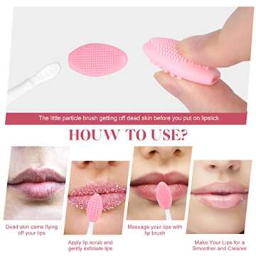 Lip Scrub Brush Lip Scrubber Tool Lip Exfoliator Brush Silicone Lip Brush Exfoliating Lip Brush Lip Scrub Tool for Dark Lips