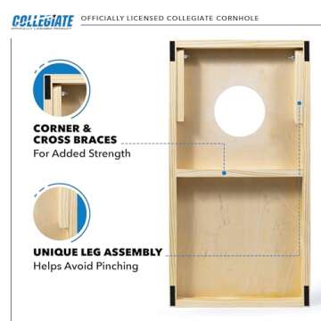 Wild Sports Georgia Bulldogs 1' x 2' Travel Size Solid Wood Cornhole Set with Direct Print HD Team Graphics – Great Gift for Any Sports Fan! Bean Bag Toss Family Games for Outdoor Play