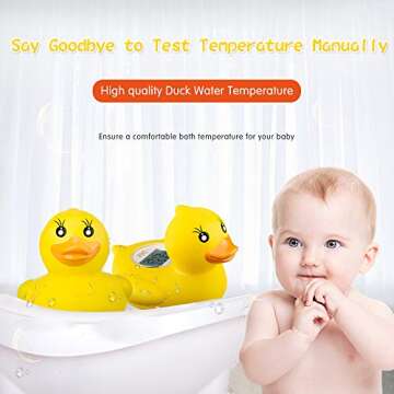 b&h Baby Thermometer, The Infant Baby Bath Floating Toy Safety Temperature Thermometer (Lady Duck)