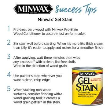 Minwax Gel Stain for Interior Wood Surfaces, ½ Pint, Chestnut