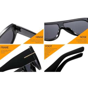 OANTGM Women's Y2K Retro Aviator Sunglasses - UV Protection