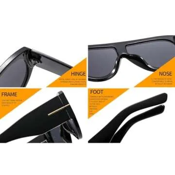 OANTGM Women's Y2K Retro Aviator Sunglasses - UV Protection