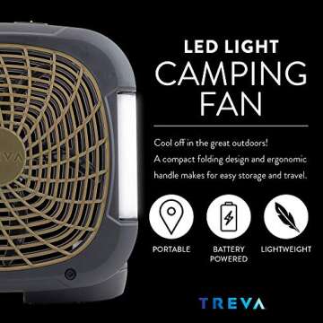 O2COOL Treva 10 Inch Portable Fan with LED Lights
