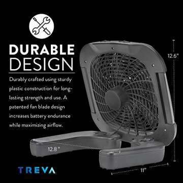 O2COOL Treva 10 Inch Portable Fan with LED Lights