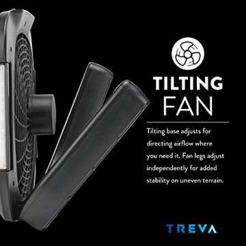 O2COOL Treva 10 Inch Portable Fan with LED Lights