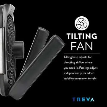 O2COOL Treva 10 Inch Portable Fan with LED Lights
