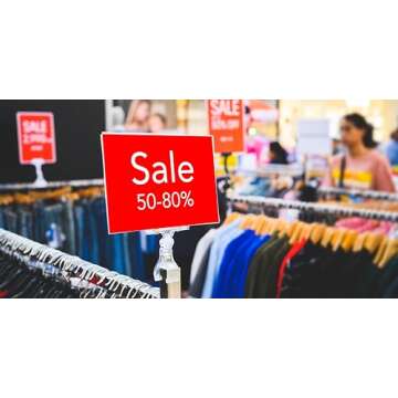 Daletu 30PCS Clear Acrylic Clips for Retail - Versatile Rotatable POP Price Sign Holders