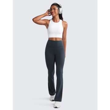 CRZ YOGA Women's High Waist Flare Pants - True Navy