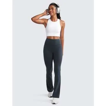 CRZ YOGA Women's High Waist Flare Pants - True Navy