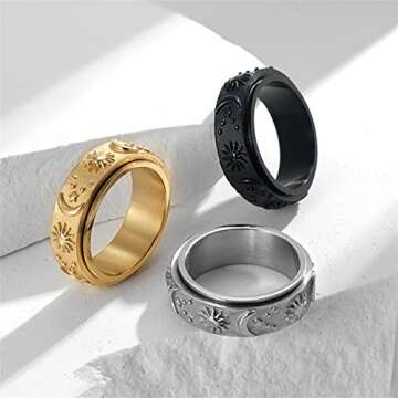 Nanafast Stress Relief Spinner Ring for Men & Women