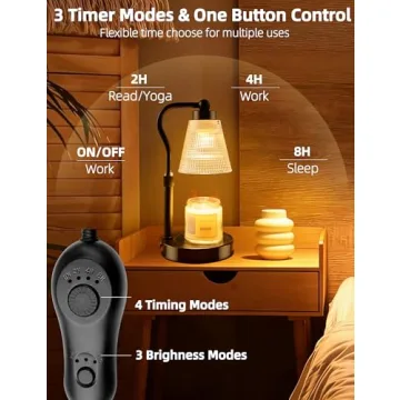 Flameless Candle Warmer Lamp with Timer & Dimmable Features